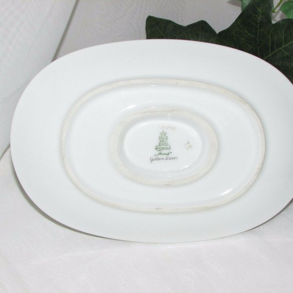 Vintage Gravy Boat Heinrich Bavaria Golden Leaves China or Fine Porcelain - Picture 7 of 11